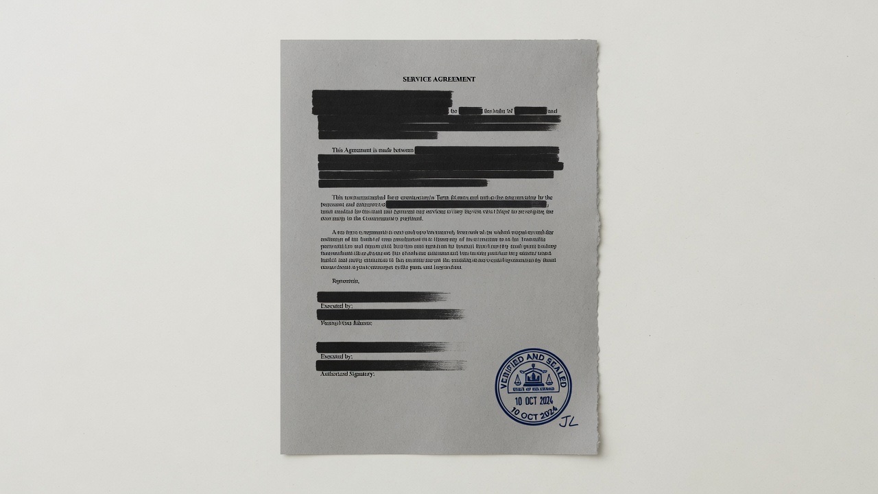 Document half in fog with a bright public on-chain lock