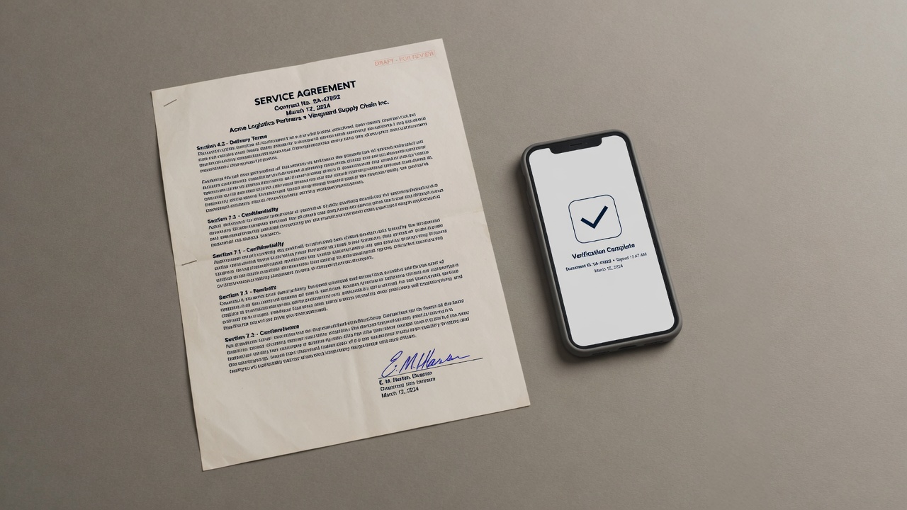 Private document with a padlock of light